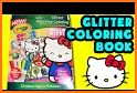 Cute Kitty Coloring Book For Kids With Glitter related image