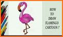 flamingo flying coloring book related image