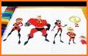 The incredibles 2 coloring related image