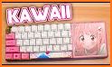 Pink Sakura Girl Keyboard Theme related image