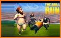 Fat football run! 3d game! Fan on a field! related image