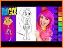 Teen Coloring Book Titans Go Go Go related image