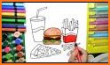 Coloring Food Burger and Pizza related image