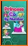 Princess Color by Number – Princess Coloring Book related image