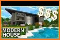 Three modern houses. Map for MCPE related image