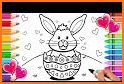 Easter bunny egg coloring book related image