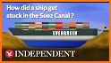 Suez canal stuck ship game related image
