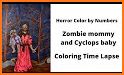 Zombies Color by Number: Horror Glitter Paint Book related image