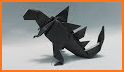 Origami monsters and Zilla related image