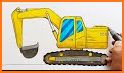 coloring big truck excavator related image