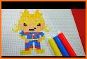 Anime Pixel Art - Hero Academia Coloring Game related image