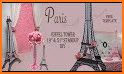 Glitter 3D Pink Eiffel Theme related image