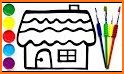 Glitter House Coloring and Drawing for kids related image