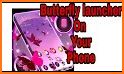 Glitter Neon Purple Butterfly Keyboard Theme related image