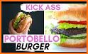 Low carb Vegan Tempeh Burger with Portobello Bun related image