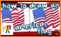 How to draw flags of America related image