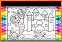 By Number Mermaid Coloring related image