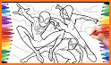 Spider super heroes coloring game of woman Draw related image