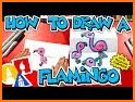 flamingo flying coloring book related image