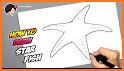 How to draw sea star related image