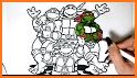 Coloring Ninja and Super Turtles Cute related image