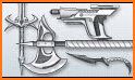 How to draw weapons step by step, drawing lessons related image