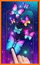 Purple Glitter Stars Butterfly Theme related image
