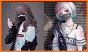 Anime Girl Mask Keyboard Background related image