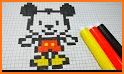 Color by number Mickey Mouse Pixel art related image