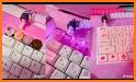 Pink Shiny Butterfly Keyboard Background related image