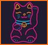 Neon Luck Cat Keyboard Background related image