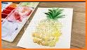 Watercolor Pineapple Keyboard Background related image