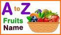 Learn ABC with Fruits A to Z related image
