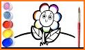 Rainbow Flower Coloring and Drawing for kids related image
