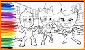 Pj Masks coloring book of kids related image