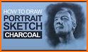 Charcoal Portrait Tutorial with drawing area related image
