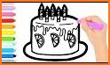 Glitter Birthday Cake Coloring and Drawing related image