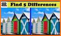 Find the difference : Spot all 5 differences related image