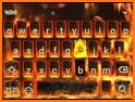 Blue Flaming Fire Rose keyboard Theme related image