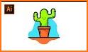 Cute Cartoon Cactus keyboard related image