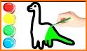 Dinosaur Glitter Coloring Page related image