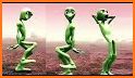 green alien dance related image