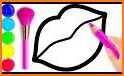 Glitter Toy Lips with Makeup Brush Set coloring related image