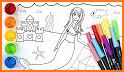 Mermaid Coloring Book Glitter Color By Number related image