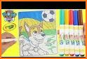 Paw Coloring Book for Puppy patrol for kids related image
