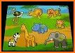 Funny Farm for toddlers. Kids puzzle with animals related image