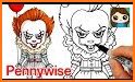 How to color pennywise IT related image