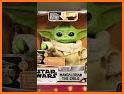 Best Baby Yoda Stickers - Selfie with Mandalorian related image