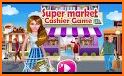 Cashier in the supermarket. Games for kids related image