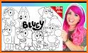 Coloring book bluey‏ related image